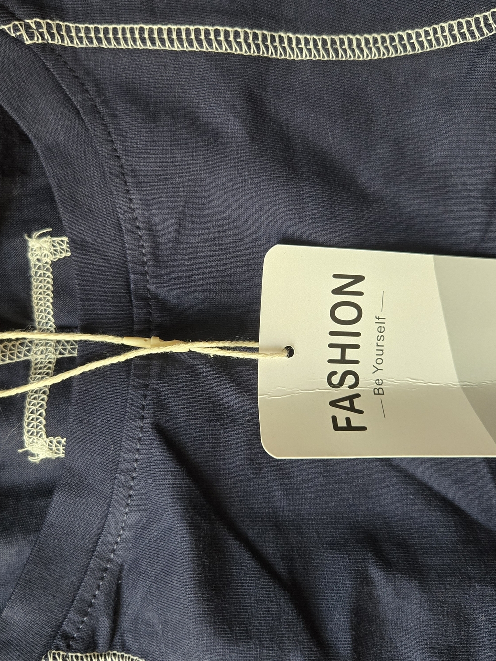 Women's Navy Boot Cut Jumpsuit with Contrast Stitching - Picture 3 of 3